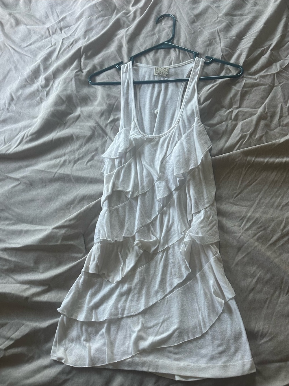 eyelash couture White Ruffle Tank Top